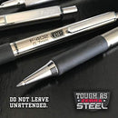 Pk/2 Zebra F-402 Stainless Steel Barrel Ballpoint Pens, Comfort Grip, Black