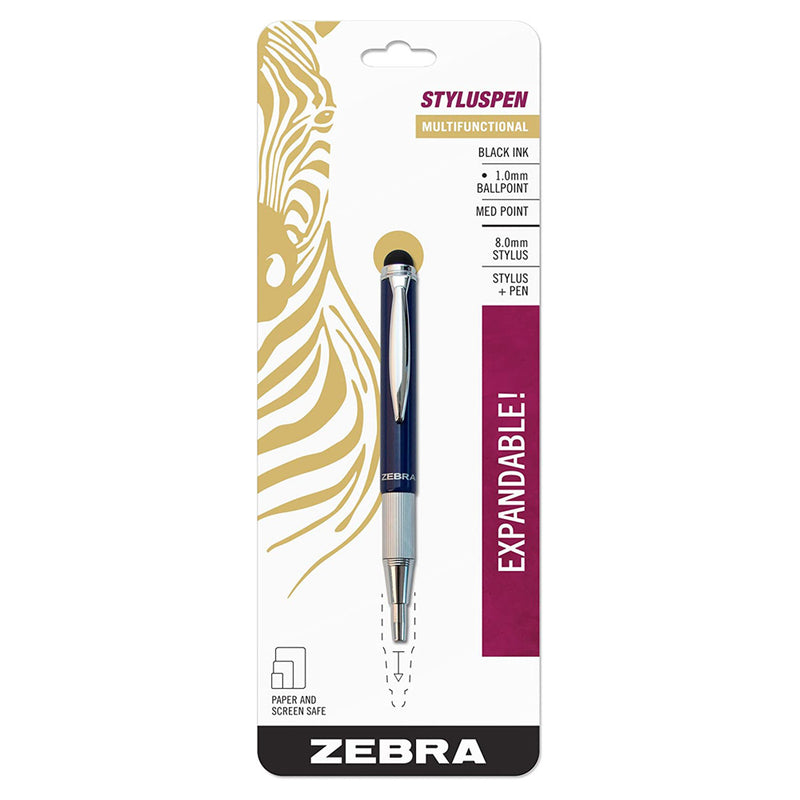 Zebra StylusPen Telescopic Ballpoint Pen, Navy Blue