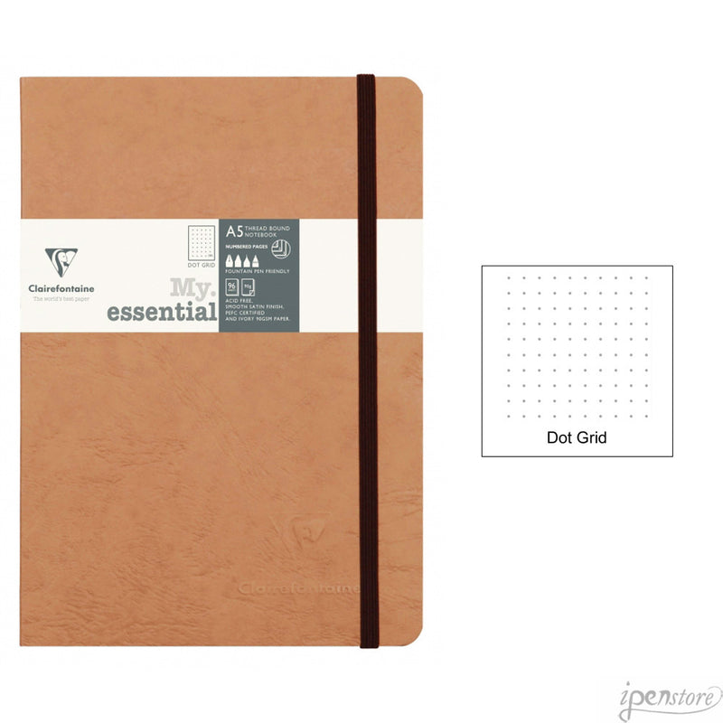Clairefontaine My Essential Paginated Notebook 5.8" x 8.3" (A5), Dot Grid
