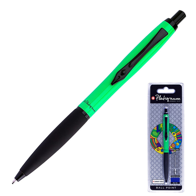 Platignum Carnaby Street Soft Grip Ballpoint Pen, Green