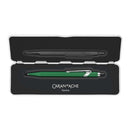 Caran d'Ache 849 Colormat-X Swiss Made Metal Ballpoint Pen, Green w/Slimpack