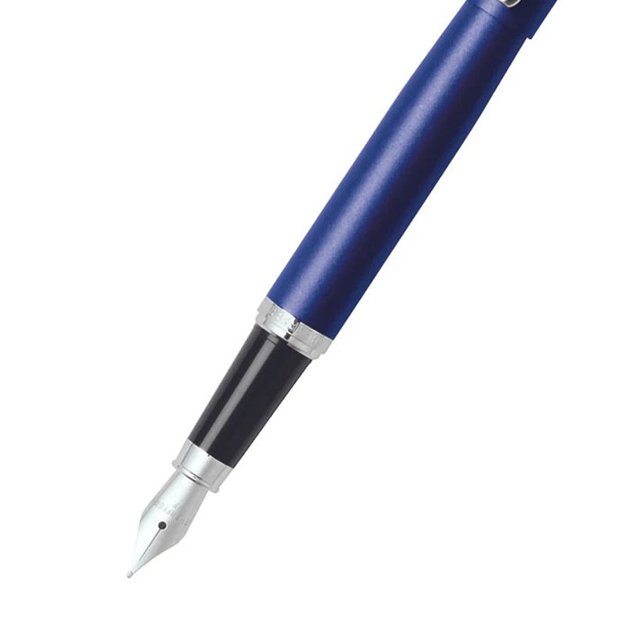 Sheaffer VFM Fountain Pen, Neon Blue, Chrome Trim