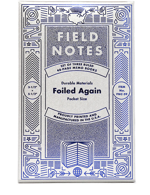 Pk/3 Field Notes Notebooks, Limited Edition, 3-1/2" x 5-1/2", Foiled Again