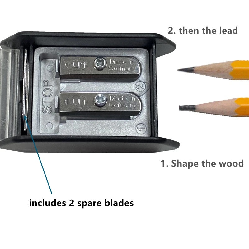 KUM AS3 Automatic Long Point Pencil Sharpener, Black