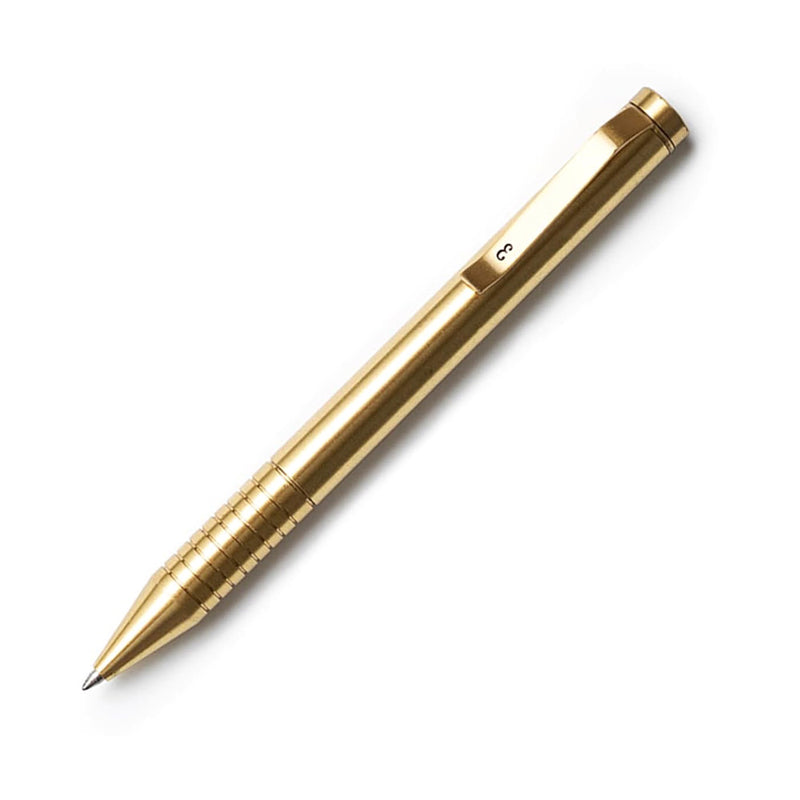 Everyman Grafton Mini Twist Ballpoint Pen, Solid Brushed Brass