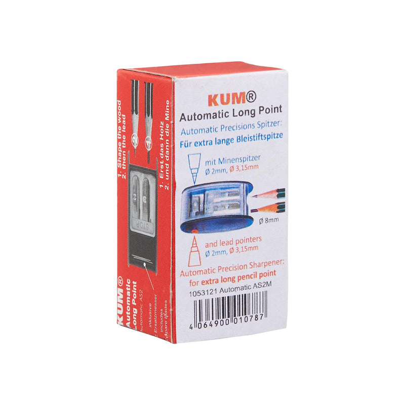KUM AS2M Automatic Long Point Pencil Sharpener & Pointer, Blue