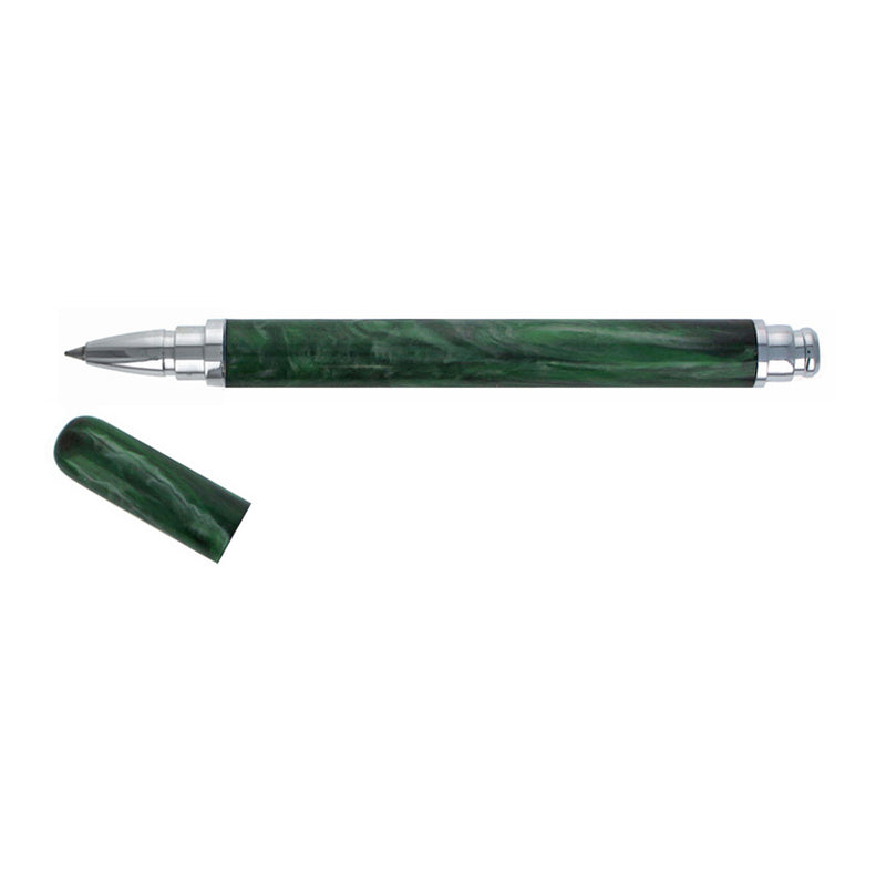 Recife Marble Scribe Rollerball Pen with Leather Pouch, Green