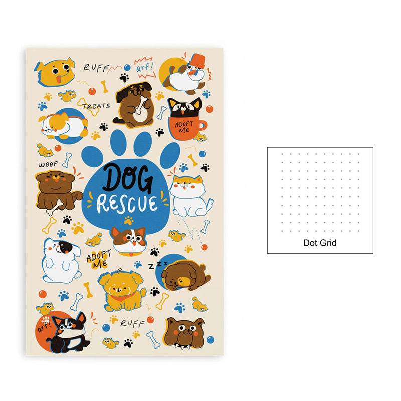 Retro 51 Dog Rescue 5 Notebook 5.25" x 8.25" (A5), Dot Grid