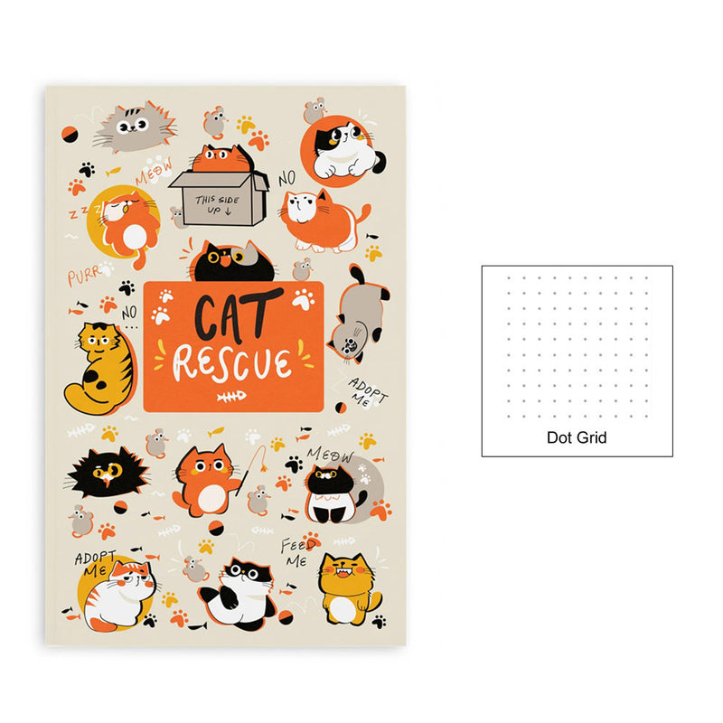 Retro 51 Cat Rescue 5 Notebook 5.25" x 8.25" (A5), Dot Grid