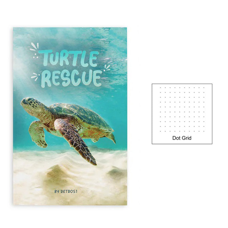 Retro 51 Sea Turtle Rescue 5 Notebook 5.25" x 8.25" (A5), Dot Grid