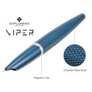 Diplomat Viper Guilloche Fountain Pen, Black, Fine/Medium Nib