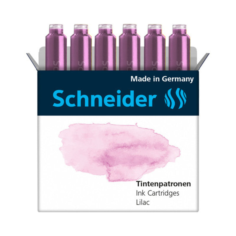 Pk/6 Schneider Pastel Fountain Pen Ink Cartridges, Lilac