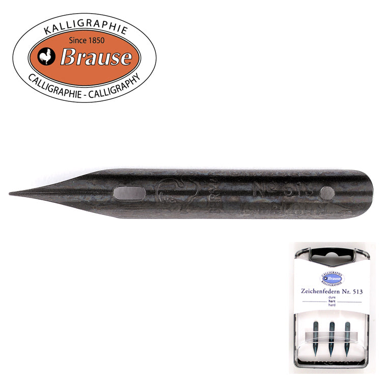 Brause 16003B - Calligraphy Pouch With Pen Holder And 3 Metal Nibs