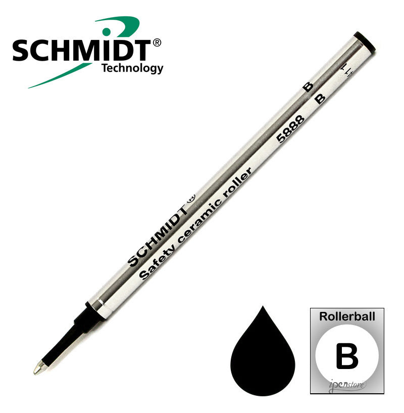 Schmidt 5888 Safety Ceramic Rollerball Refill, Black Broad