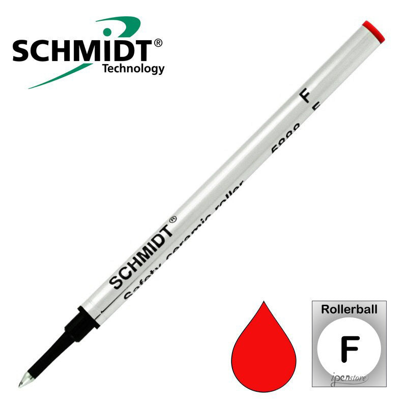 Schmidt 5888 Safety Ceramic Rollerball Refill, Red Fine