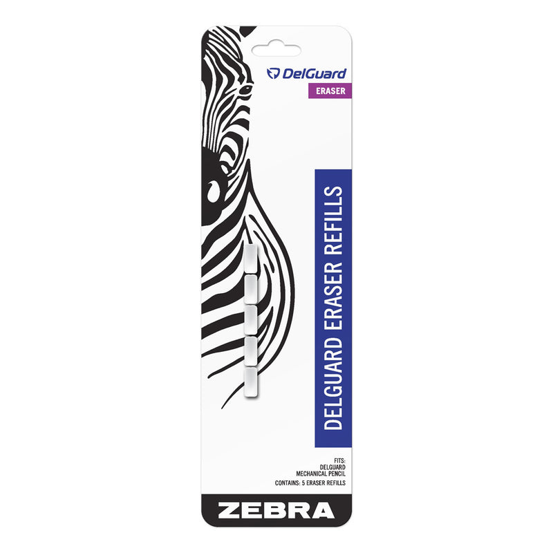 Pk/5 Zebra DelGuard Mechanical Pencil Eraser Refills