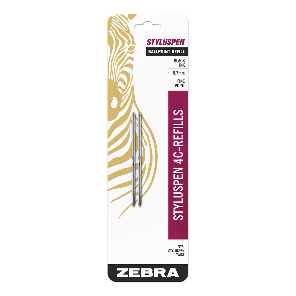予約販売 Zebra Pk/2 4C Black Fine, 0.7mm #85612, Refills Pen Stylus その他