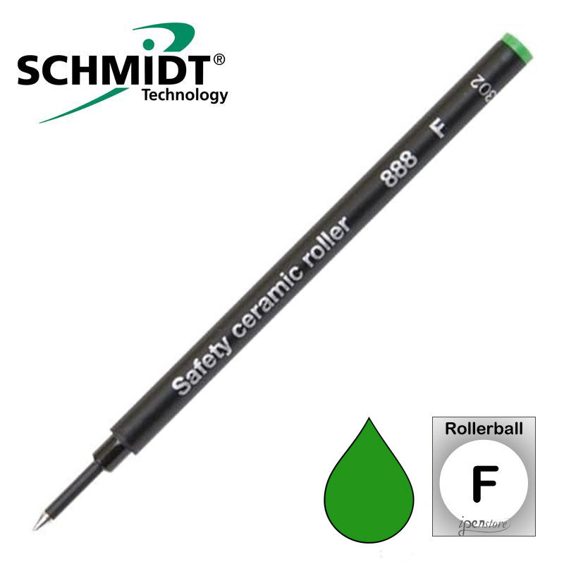 Schmidt 888 Safety Ceramic Rollerball Refill, Green, Fine mm
