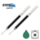 2 Pk Pentel LR7-D3 EnerGel Refills, 0.7 mm Medium, Forest Green