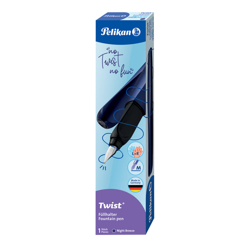 Pelikan Twist Fountain Pen, Night Breeze, Medium Nib
