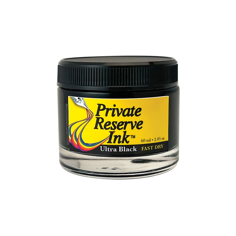 Private Reserve 60 ml Bottle Fountain Pen Ink, Ultra Black, Fast Dry