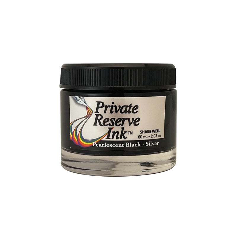 Private Reserve 60 ml Bottle Fountain Pen Ink, Pearlescent Black-Silver