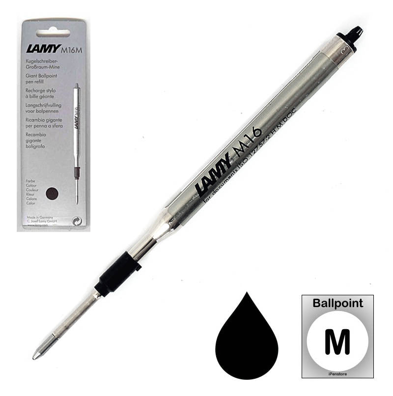 Lamy M16 Ballpoint Pen Refill, Black Medium