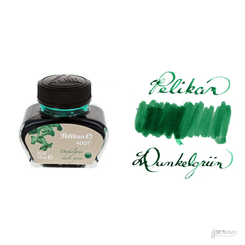 Pelikan 30 ml Bottle 4001 Fountain Pen Ink, Dunkelgrun (Dark Green)