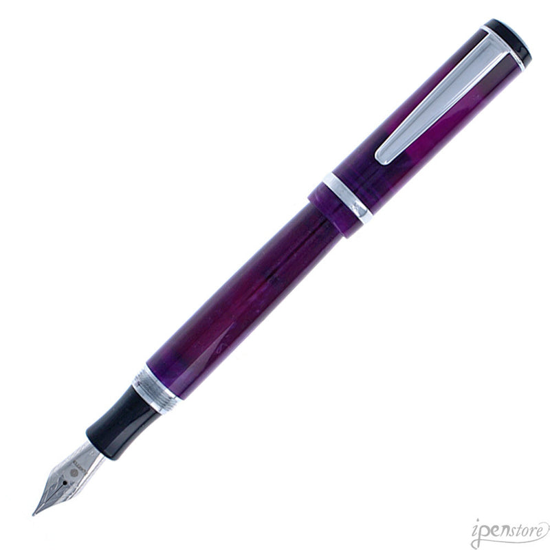 Rosetta Magellan Fountain Pen, Purple, Chrome Trim, 6 nib choices