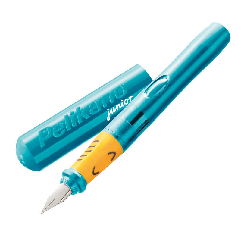 Pelikan Pelikano Junior Fountain Pen, Translucent Turquoise, Medium Nib