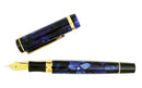 Rosetta Magellan Fountain Pen, Dark Blue Marble, Gold Trim, 2-Tone Nib