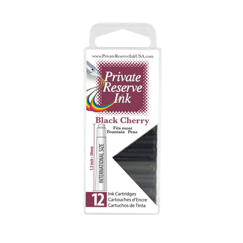 Pk/12 Private Reserve Fountain Pen Ink Cartridges, Black Cherry