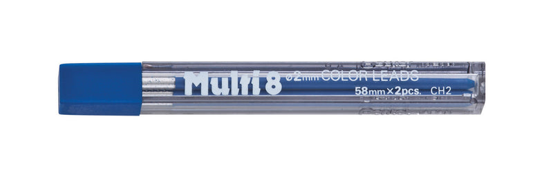 Tube/2 CH2-C Pentel Multi 8 Color 2 mm Lead Refill, Blue