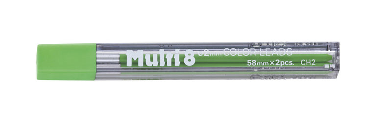 Tube/2 CH2-K Pentel Multi 8 Color 2 mm Lead Refill, Light Green