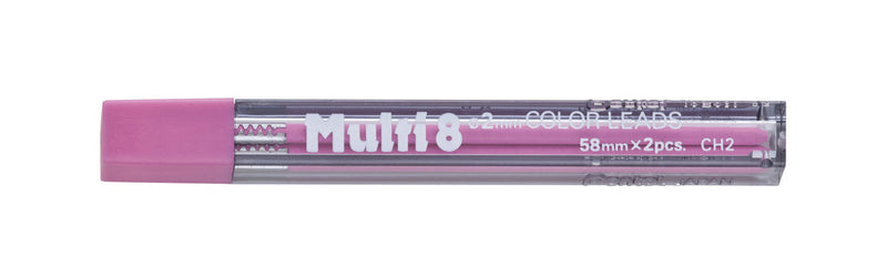 Tube/2 CH2-P Pentel Multi 8 Color 2 mm Lead Refill, Pink
