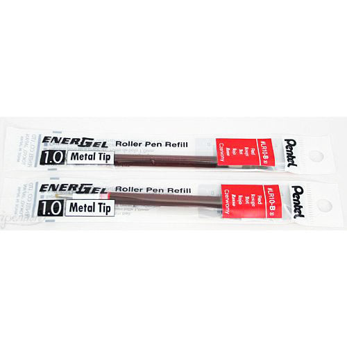 2 Pk Pentel LR10-B EnerGel Refills, 1.0 mm Bold, Red
