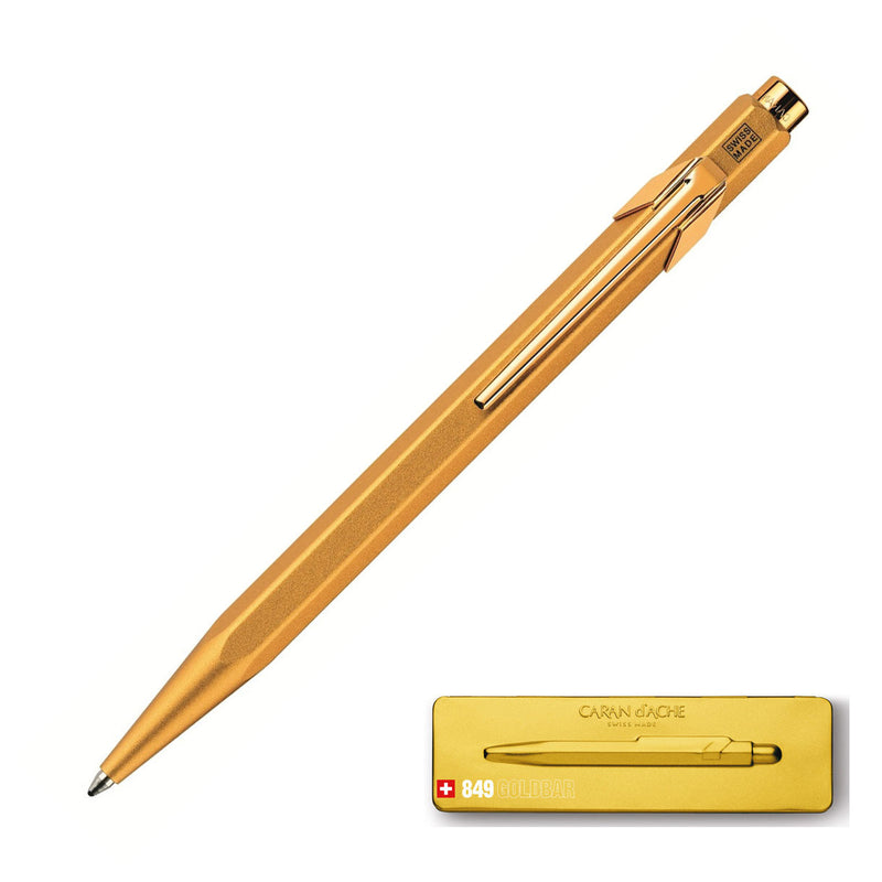 Caran d'Ache Swiss Made 849 Premium Edition Ballpoint Pen, "Goldbar"