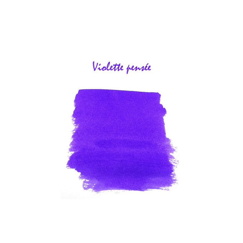 Pk/6 J. Herbin Fountain Pen Ink Cartridges, Violette Pensee (Pansy Violet)