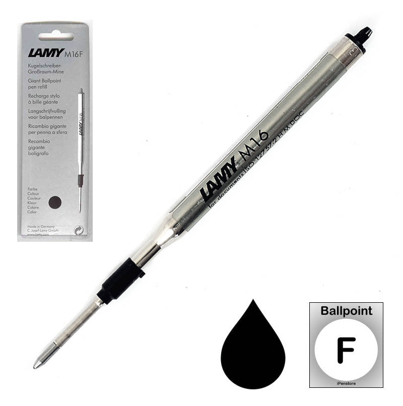 Lamy M16 Ballpoint Pen Refill, Black Fine