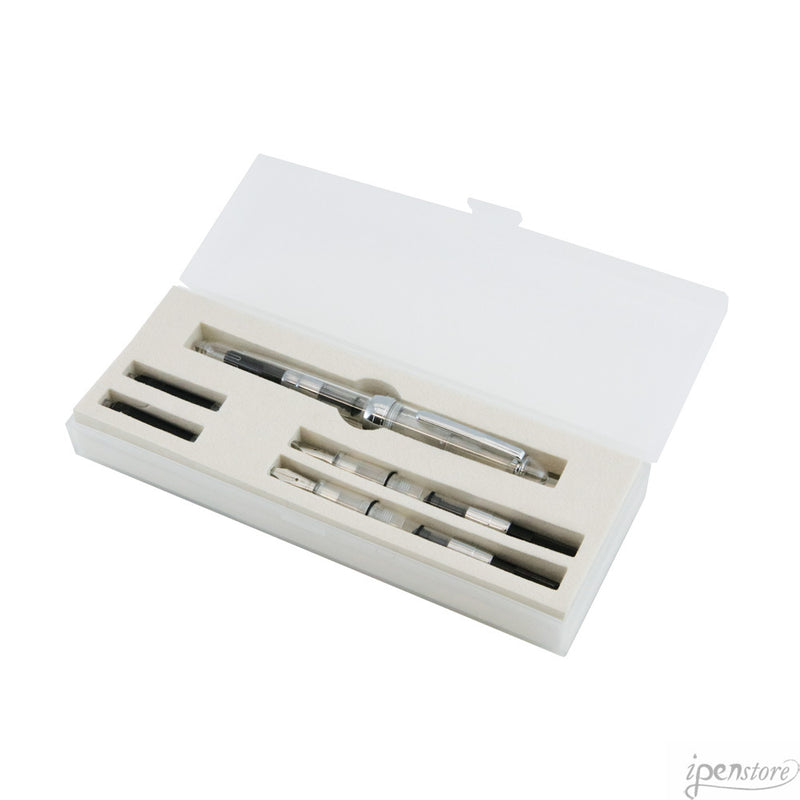Monteverde Monza ID Calligraphy Set, Crystal Clear, 1mm-1.5mm-2mm Nibs