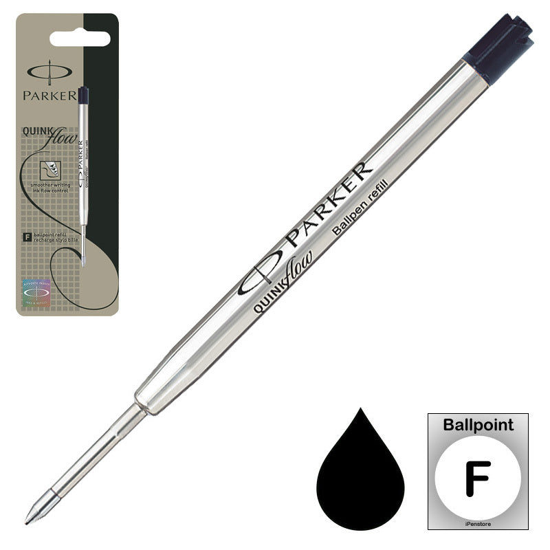Parker QuinkFlow Ballpoint Refill, Black Fine, mm