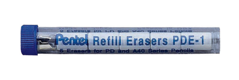 Pentel PDE-1 Erasers for Quicker Clicker Pencils, Tube/5