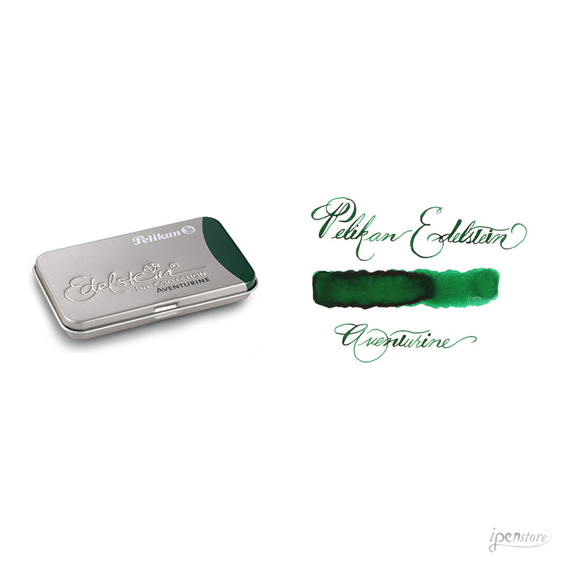 Pk/6 Pelikan Edelstein Fountain Pen Ink Cartridges, Aventurine Green