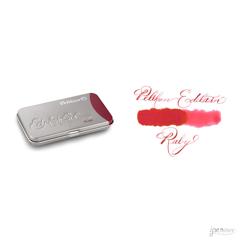 Pk/6 Pelikan Edelstein Fountain Pen Ink Cartridges, Ruby Red