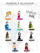 Rohrer & Klingner 50 ml Bottle Fountain Pen sketchINK, Lotte