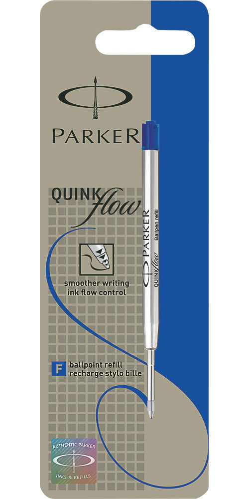 Parker QuinkFlow Ballpoint Refill, Blue Fine, 0.8 mm