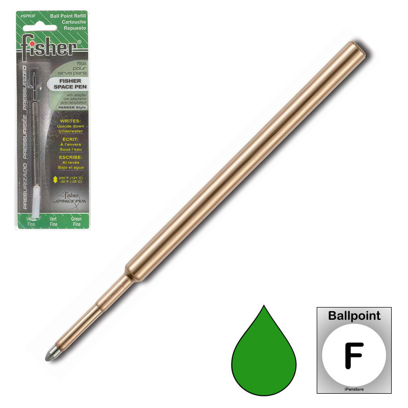 Fisher Space Pen Refill, SPR3F, Green Fine