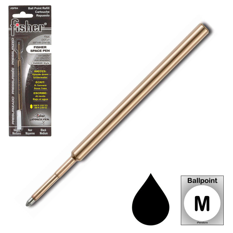 Fisher Space Pen Refill, SPR4, Black Medium