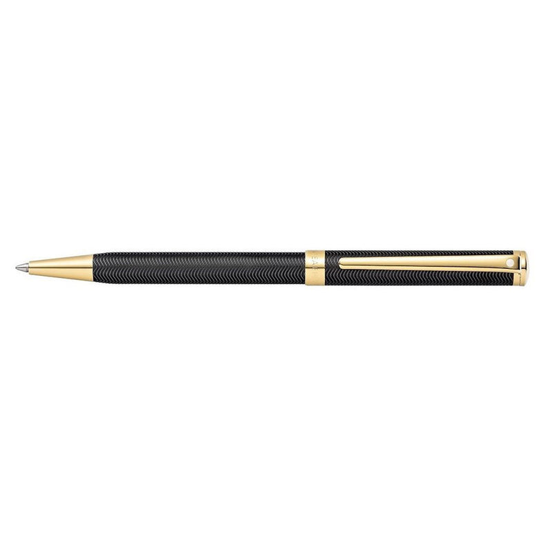 Sheaffer Intensity Ballpoint Pen, Engraved Matte Black Finish, Gold Trim