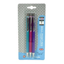 Pk/3 Platignum Tixx Soft Grip Ballpoint Pens, Purple-Pink-Turquoise
